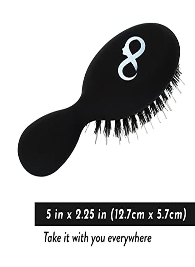 EVERLONG R Bristle Brush By Everlong Hair, Boar & Nylon Bristles Adds Shine & Promote Hair Growth, Scalp Massage & Detangling, Safe For All Hair Types Extensions & Wigs, W/ Matte Black Ergonomic Handle - Image 4