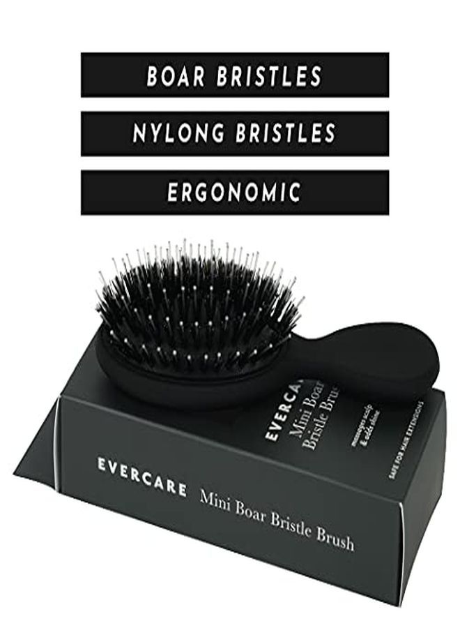 EVERLONG R Bristle Brush By Everlong Hair, Boar & Nylon Bristles Adds Shine & Promote Hair Growth, Scalp Massage & Detangling, Safe For All Hair Types Extensions & Wigs, W/ Matte Black Ergonomic Handle - Image 2