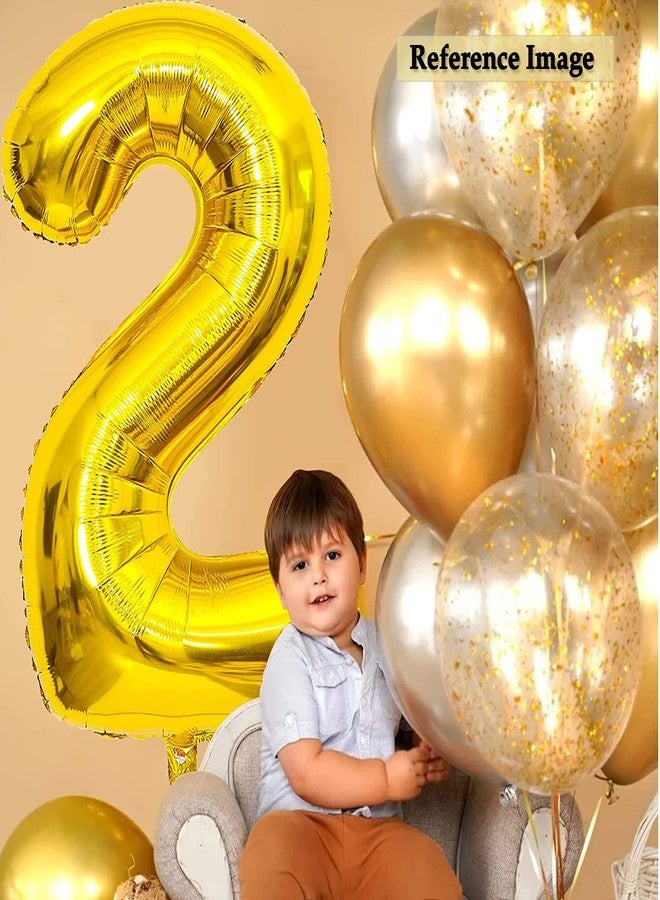 AMFIN® 32 inch 2 Number Foil Balloon, Birthday Decoration Items [Helium Supported] - Gold - Image 4