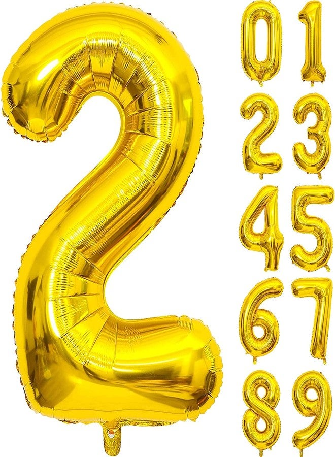 AMFIN® 32 inch 2 Number Foil Balloon, Birthday Decoration Items [Helium Supported] - Gold - Image 1