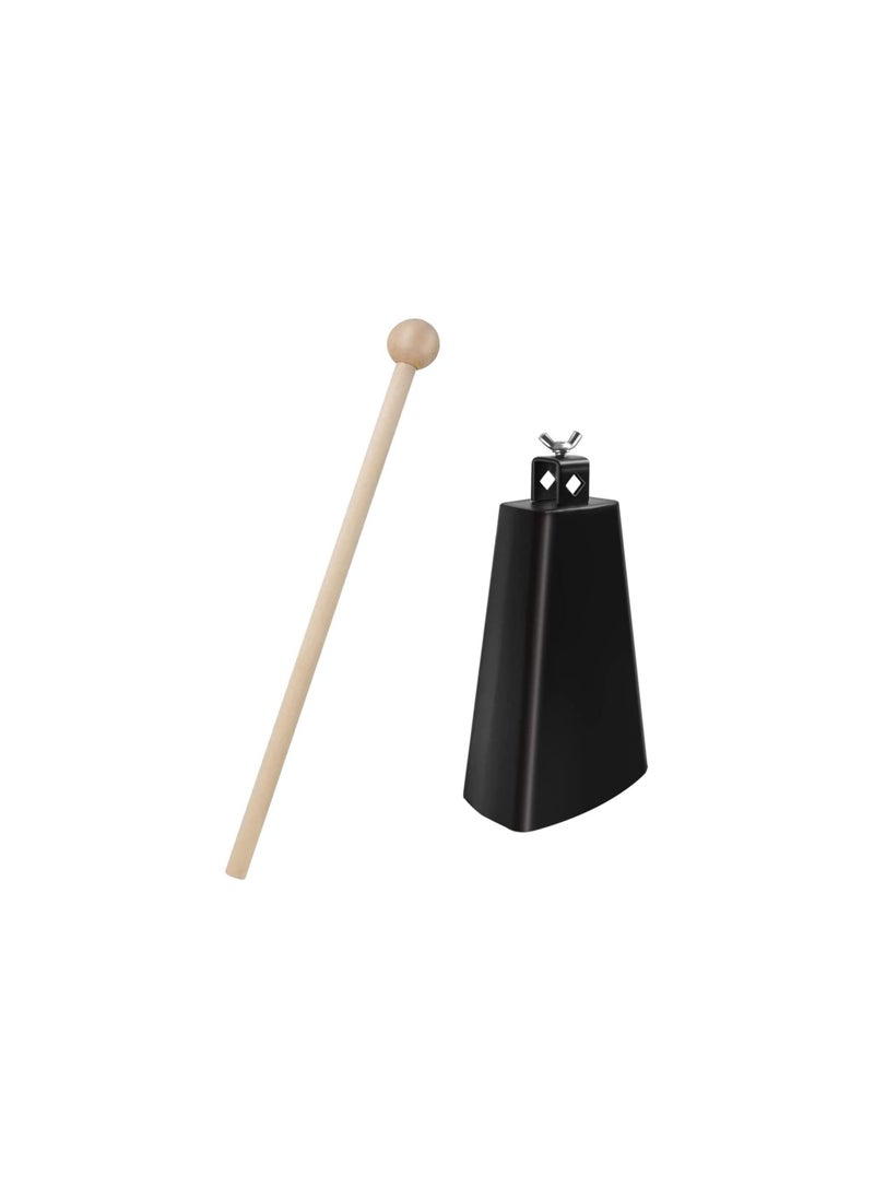 Megarya Soulmate Cowbell 5 inch Metal Steel Cow Bells Instrument Noise Makers Cowbell Hand Percussion Cow Bell with Handle Stick for Drumset  - Image 1