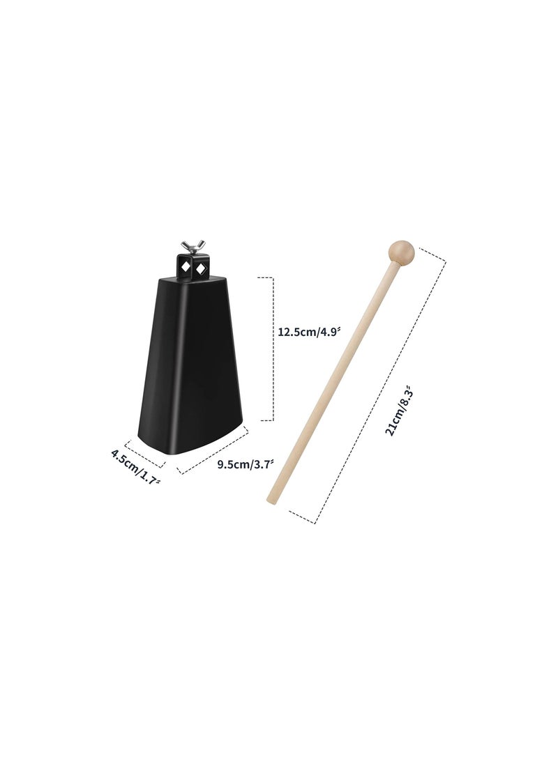 Megarya Soulmate Cowbell 5 inch Metal Steel Cow Bells Instrument Noise Makers Cowbell Hand Percussion Cow Bell with Handle Stick for Drumset  - Image 3