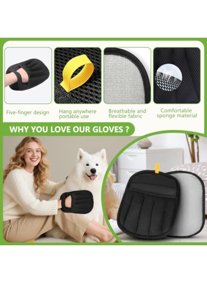 YelaJoy New Upgraded Electrostatic Pet Hair Removal Gloves - Reusable Cat Hair Remover & Dog Hair Removal Mitt with Elastic Cuff & Finger Loops for Furniture, Bedding, Car (2pcs) - Image 4