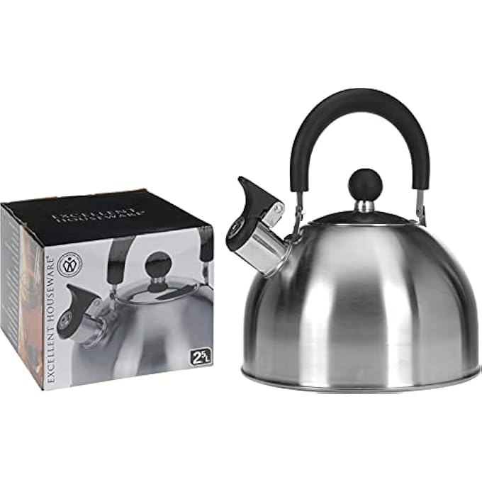 Whistling Tea Kettle For Stovetop  25L Stainless Steel Hot Water Kettle Tea Pot For Electric Ceramic Or Gas Stovetop