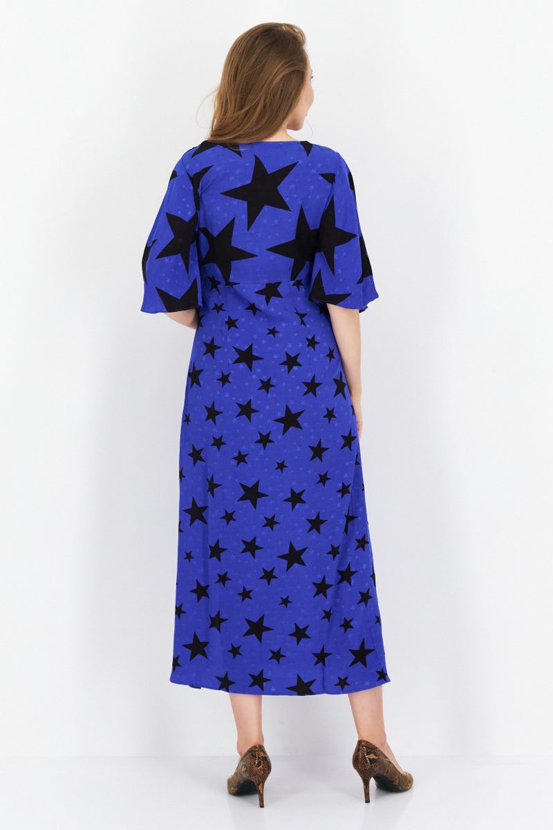 TOPSHOP Women Allover Print Maxi Dress, Blue - Image 4