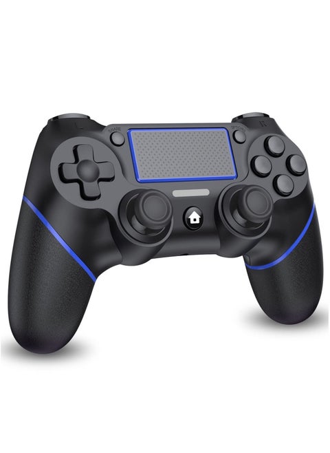 Wireless Gamepad Controller for PS4/PC with Motion Motors and Audio Function, Mini LED Indicator, USB Cable, and Anti-Slip (Blue) ⟶ Wireless Gamepad Controller for PS4/PC Enhanced with Motion Motors a
