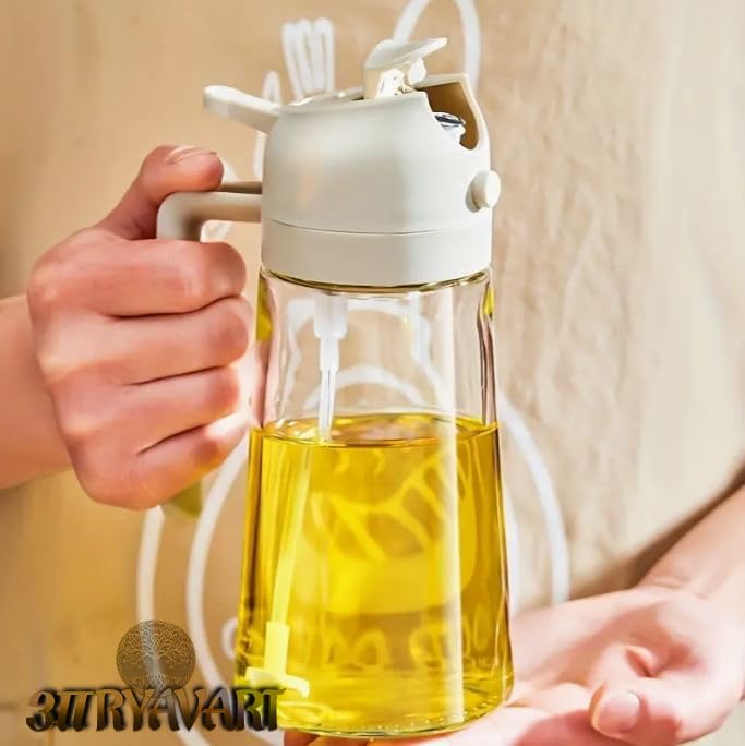 ARYAVART Oil Sprayer for Cooking 2 in 1 Olive Oil Dispenser Bottle Kitchen 16oz470ml Premium Glass Oil Bottle Foodgrade Oil Mister for Air Fryer Salad Frying 2 in 1 - Image 5