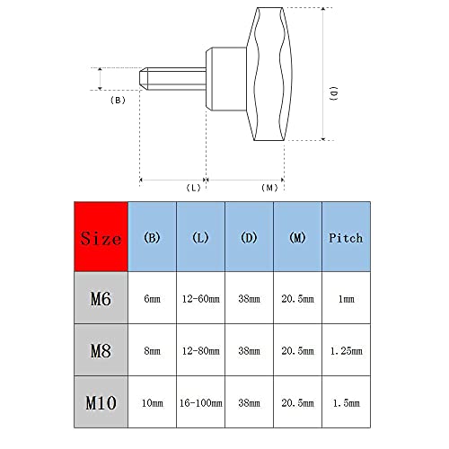 Oneyijun 4 Pcs M6 x 30mm Star Clamping Knob Grip Thumb Screw Head Diameter 38mm Knobs Nut Screws Tightening Thread Replacement Machine Handle - Image 3