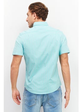 Tailor Vintage Men Regular Fit Gingham Short Sleeves Casual Shirt, Green  - Image 4