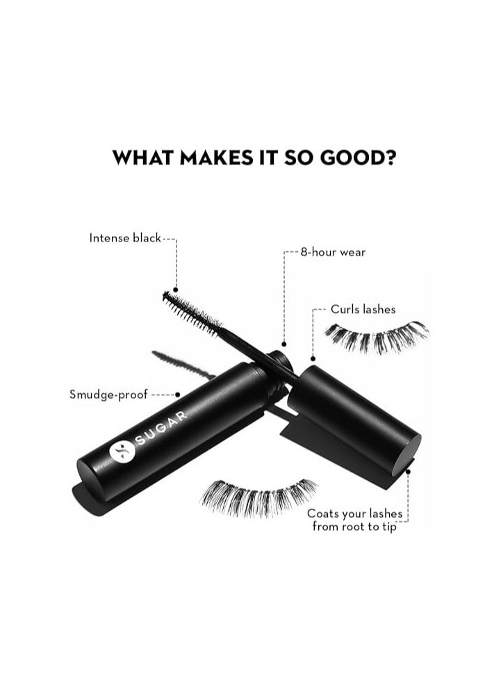 SUGAR Cosmetics Uptown Curl Lengthening Mascara - 01 Black Beauty (Black) - Image 3
