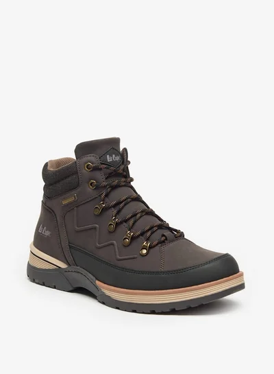 Lee Cooper Mens Logo Detail Chukka Boots with Zip Closure