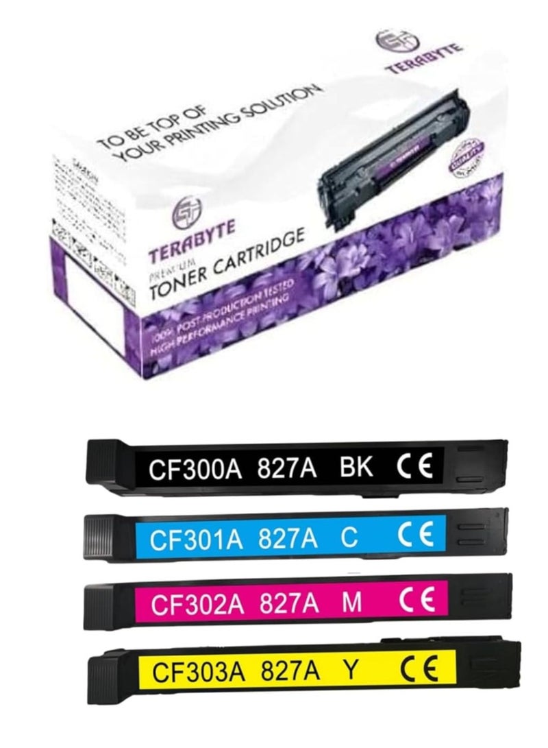 Terabyte 827A Compatible Toner Cartridges For HP CF300A CF301A CF302A CF303A 827A Pack Of 4 - Image 1