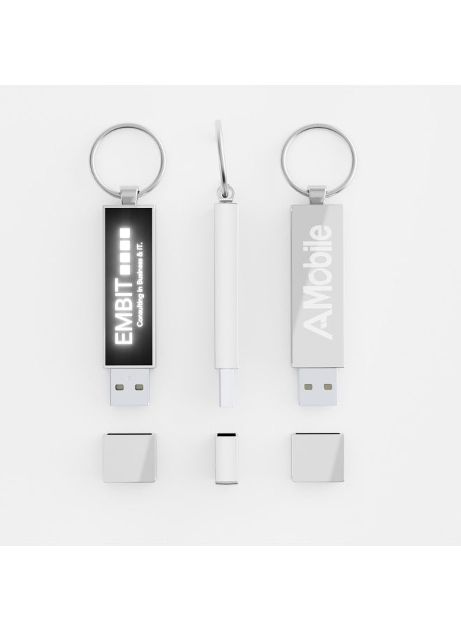 Generic - Led Luminous U Disk Fashion Creative Custom Logo Luminous U Disk 8g64gU Disk Business Gifts 128g256gu Disk-Color:Gunmetal Color (minimum Order 300)-Capacity:3.0 High Speed 64gb - Image 1