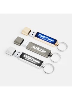 Generic Led Luminous U Disk Fashion Creative Custom Logo Luminous U Disk 8g64gU Disk Business Gifts 128g256gu Disk-Color:Gunmetal Color (minimum Order 300)-Capacity:3.0 High Speed 64gb  - Image 3
