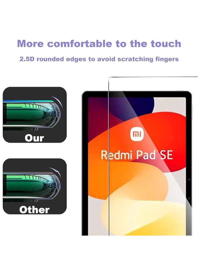 VKL عبوة من قطعتين من واقي الشاشة متوافق مع جهاز Xiaomi Redmi Pad SE 11 بوصة 2023، طبقة زجاجية مقواة بصلابة 9H، طبقة شفافة عالية الدقة مضادة لبصمات الأصابع لجهاز Redmi Pad SE 11 بوصة 2023  - Image 2