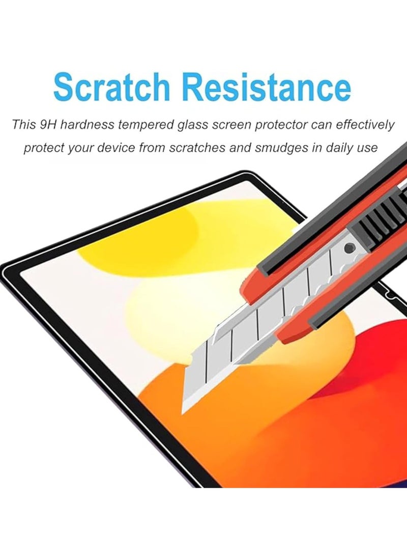 VKL عبوة من قطعتين من واقي الشاشة متوافق مع جهاز Xiaomi Redmi Pad SE 11 بوصة 2023، طبقة زجاجية مقواة بصلابة 9H، طبقة شفافة عالية الدقة مضادة لبصمات الأصابع لجهاز Redmi Pad SE 11 بوصة 2023  - Image 4