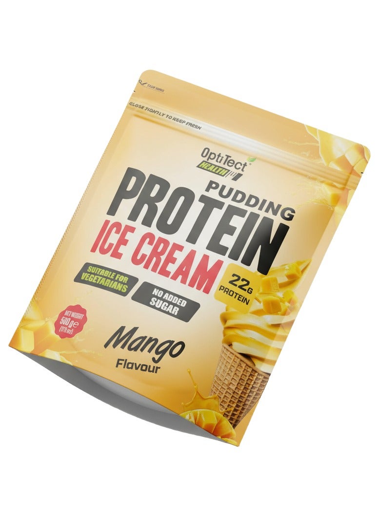 Health Protein Pudding & Ice Cream Mix, Mango Flavour Flavour, 500 G | High Protein Dessert | No Added Sugar