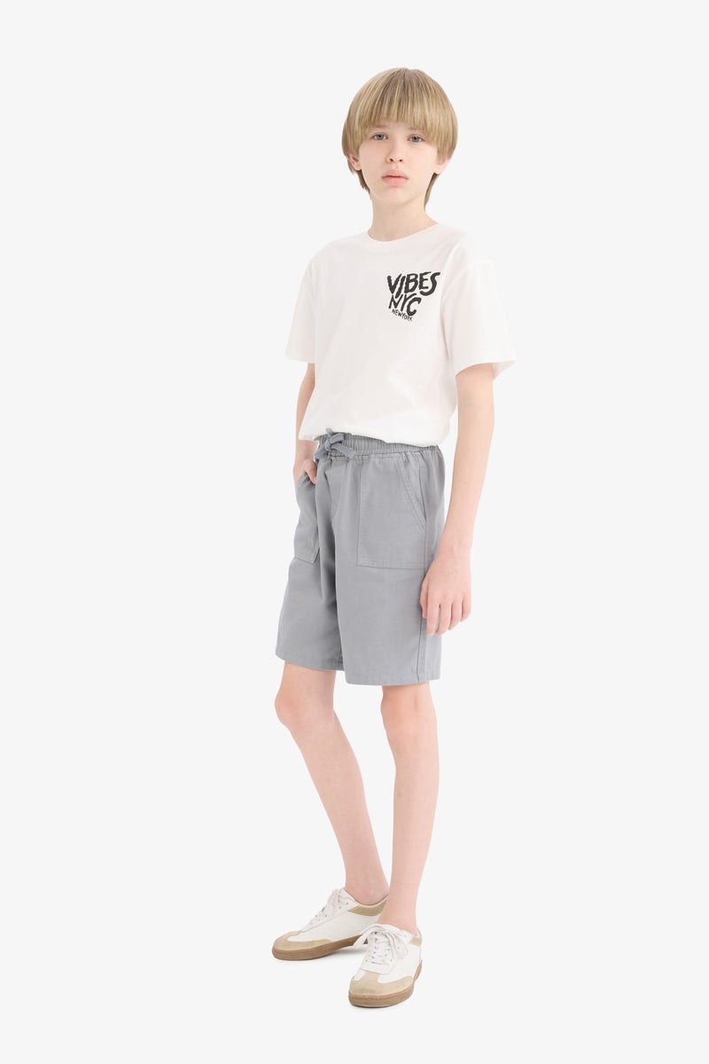 DeFacto White Boy Boy Crew Neck Printed Short Sleeve T-Shirt Casual - Image 2