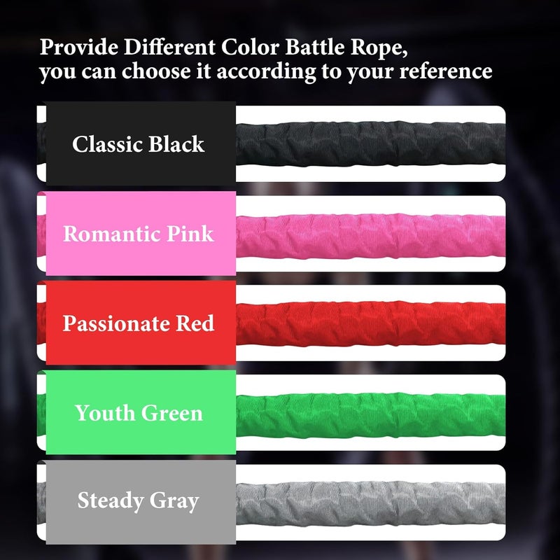 Glitenniy 30ft Battle Rope - 1 Inch Black Workout Rope for Home Gym - Image 5