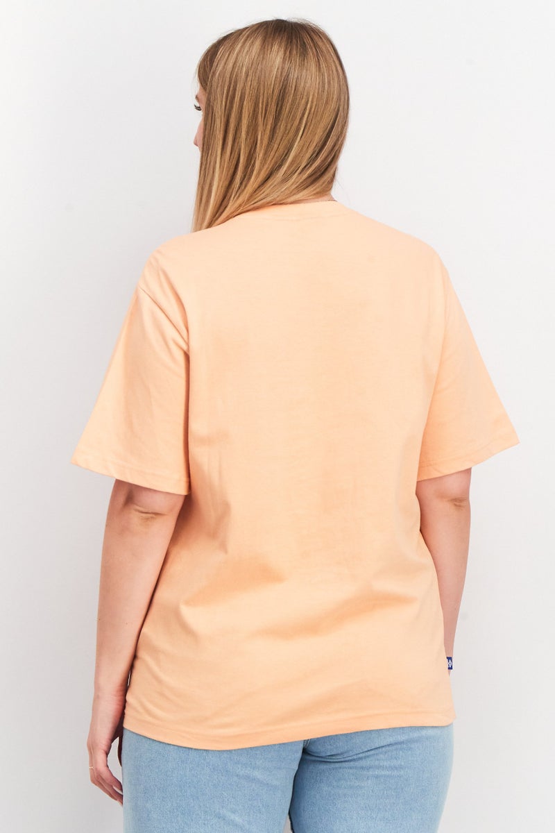 umbro Women Sportswear Fit Short Sleeve Embroidered Logo Top, Gelato/White - Image 3