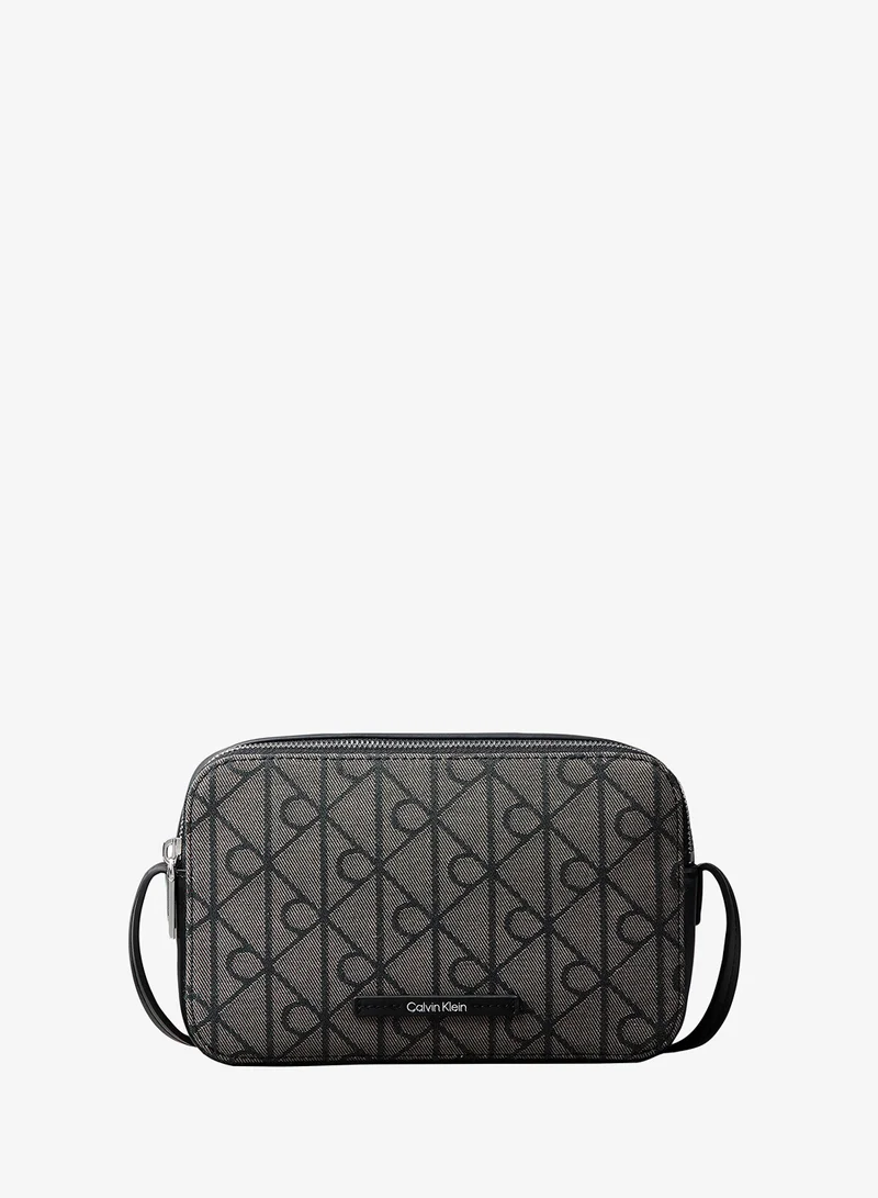 Emblem Jacquard Crossbody Camera Bag