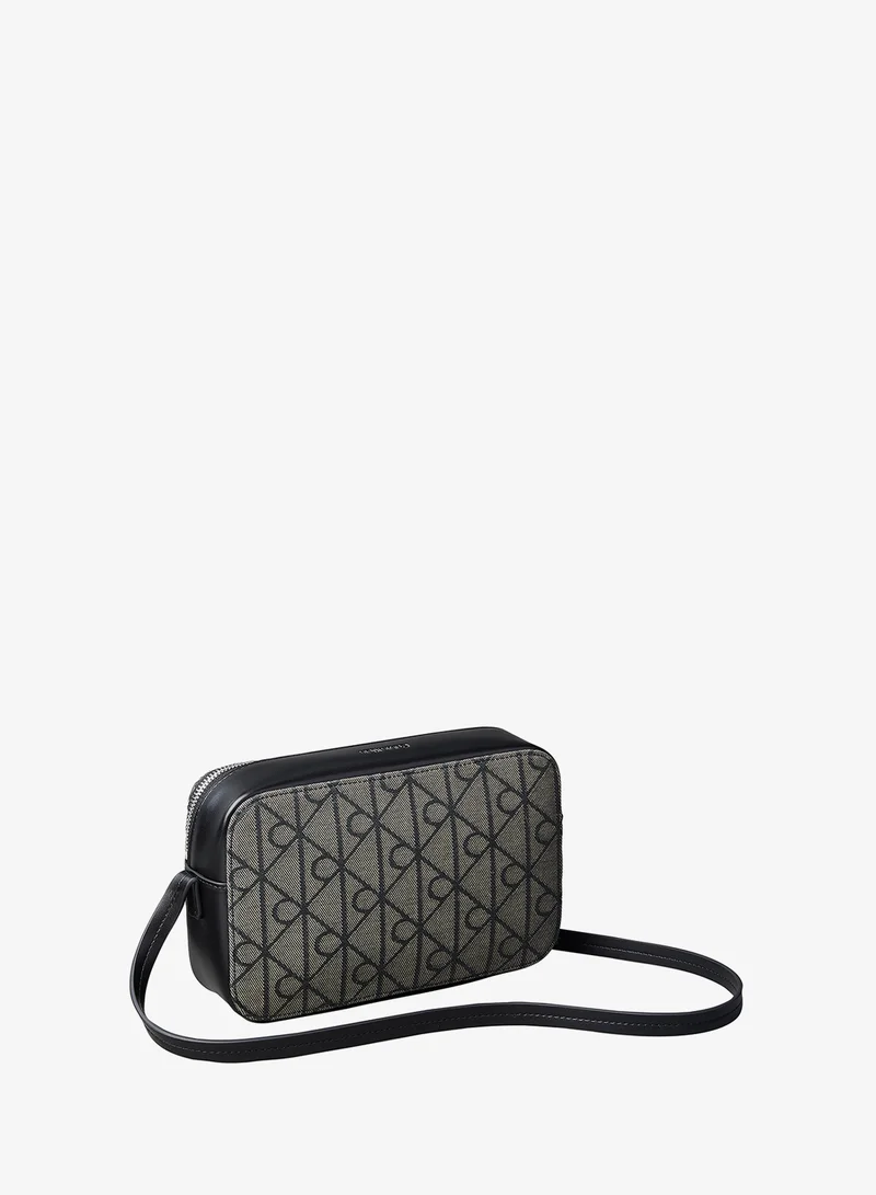 Calvin Klein Emblem Jacquard Crossbody Camera Bag