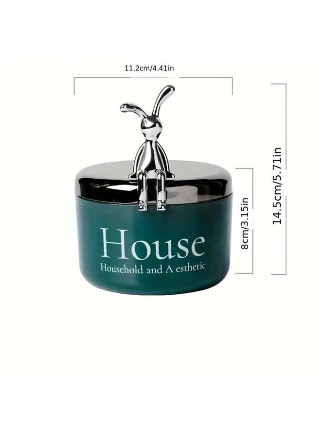 قاعدة الدب الخضراء تصميم منحوت من الفولاذ المقاوم للصدأ منفضة سجائر عديمة الدخان للاستخدام الداخلي والخارجي - Image 4