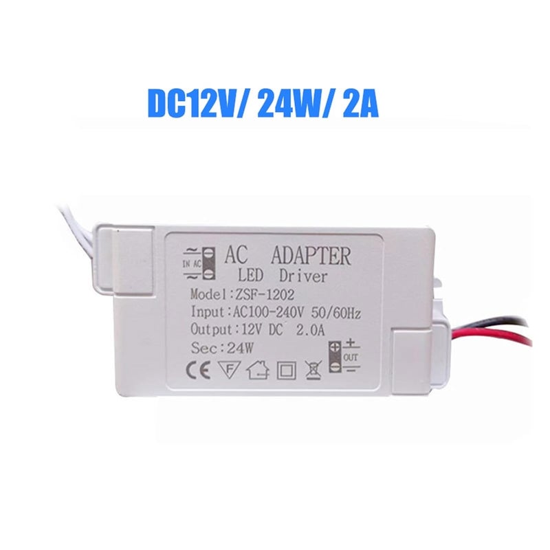 5 قطع محول إضاءة LED 12 فولت 12 واط 24 واط 36 واط مزود طاقة LED مع وحدة غلاف AC220V إلى DC12V لشريط إضاءة LED لمطبخ (24 واط) - Image 2