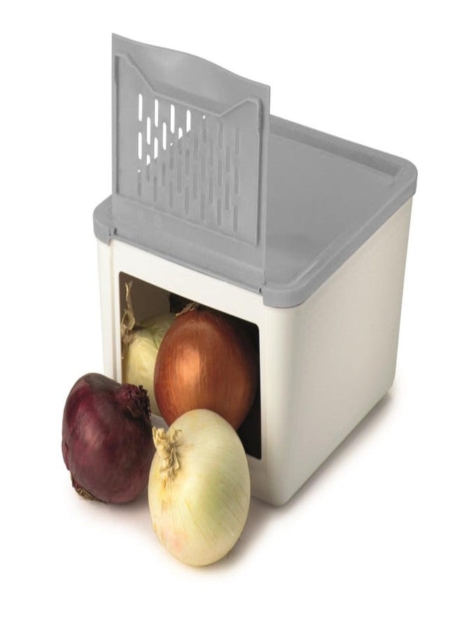 Snips Potato, Onion and Vegetable Keeper; White/Gray - Image 1