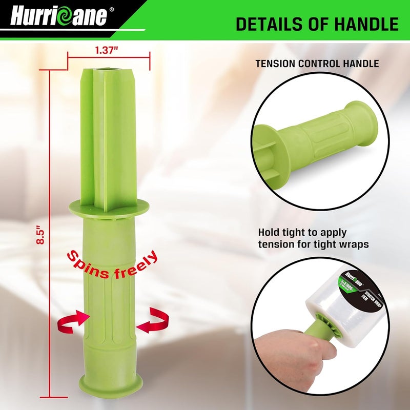 Hurricane Stretch Wrap Film with Plastic Handle, 2 Pack Mini Clear Stretch Wrap Film Roll, 80-Gauge 5 Inch 1000 Ft, Clear Shrink Wrap Roll Stretch Plastic Wrap Roll, for Packing, Moving, Storage - Image 4
