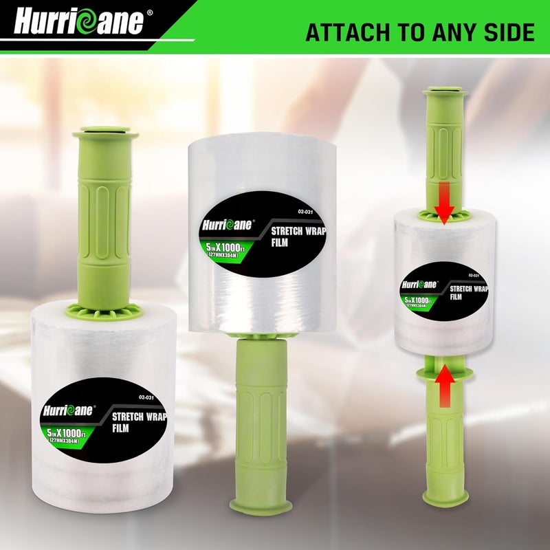 Hurricane Stretch Wrap Film with Plastic Handle, 2 Pack Mini Clear Stretch Wrap Film Roll, 80-Gauge 5 Inch 1000 Ft, Clear Shrink Wrap Roll Stretch Plastic Wrap Roll, for Packing, Moving, Storage - Image 5