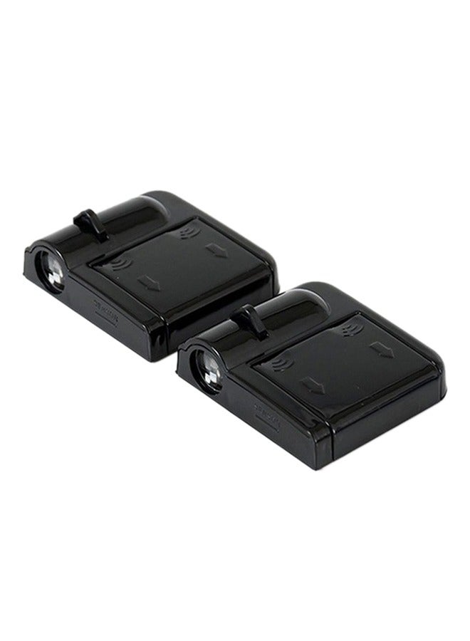 general طقم إضاءة ظل لباب السيارة مزود بإضاءة LED وشعار Hyundai مكون من قطعتين - Image 3