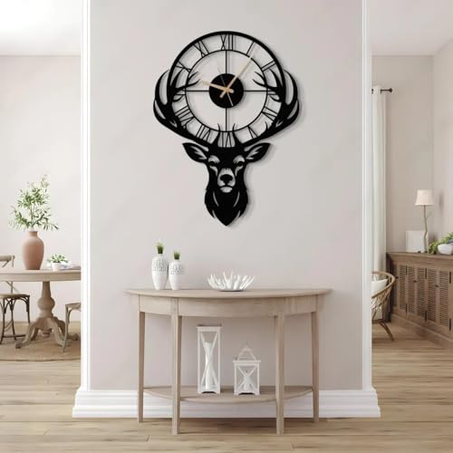 AVVIC MART Stylish Metal Analog Wall Clock for Living Room, Bedroom, Office, Kitchen, Home and Hall | Antique Fancy Big Size Modern Wall Watch for Home Decor (DA-182, 50CM), DA-182, Black - Image 2