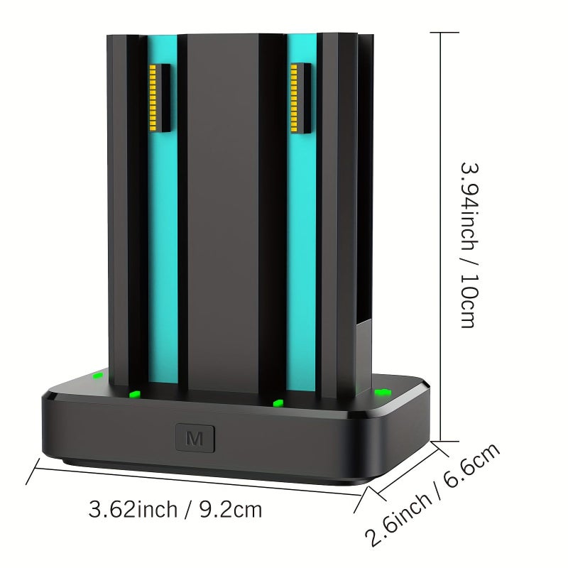 Black Multifunctional Six In One Charging Dock For Switch With Nine Ambient Lights And Six Slots - Image 2