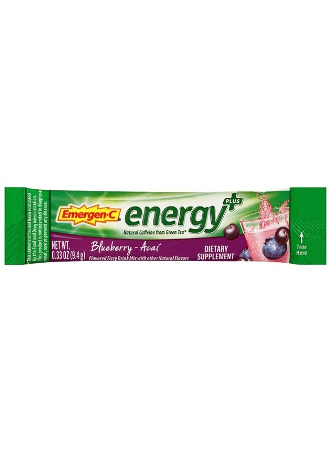 Emergen-C Energy+, With B Vitamins, Vitamin C And Natural Caffeine From Green Tea(Blueberry Acai Flavor) Dietary Supplement Drink Mix, 0.33 Ounce Powder Packets(Pack of 18)  - Image 4