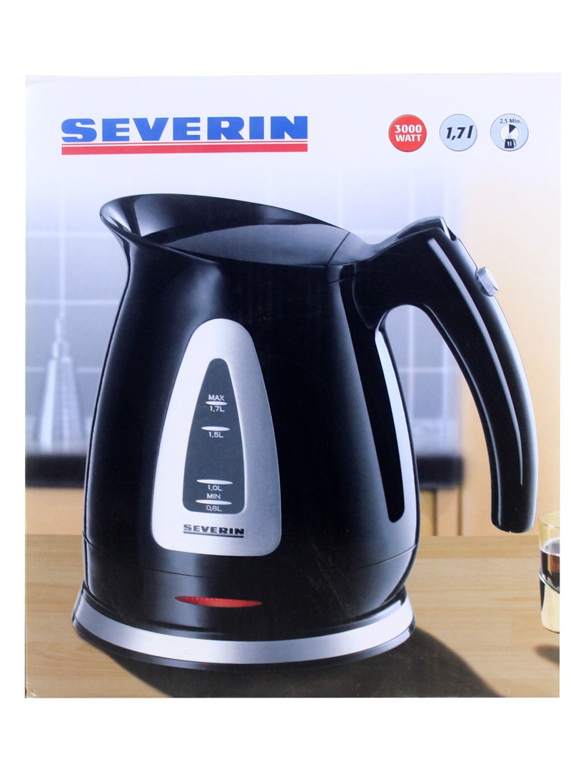 Severin Electric kettle 1.7l 3000w black/silver - Image 1
