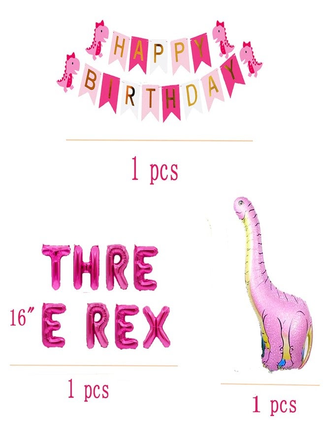BEOXAGAR Pink 3rd Dinosaur BackdropParty Supplies - Image 3