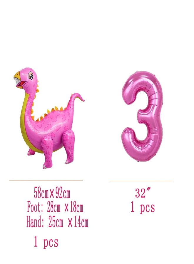 BEOXAGAR Pink 3rd Dinosaur BackdropParty Supplies - Image 4