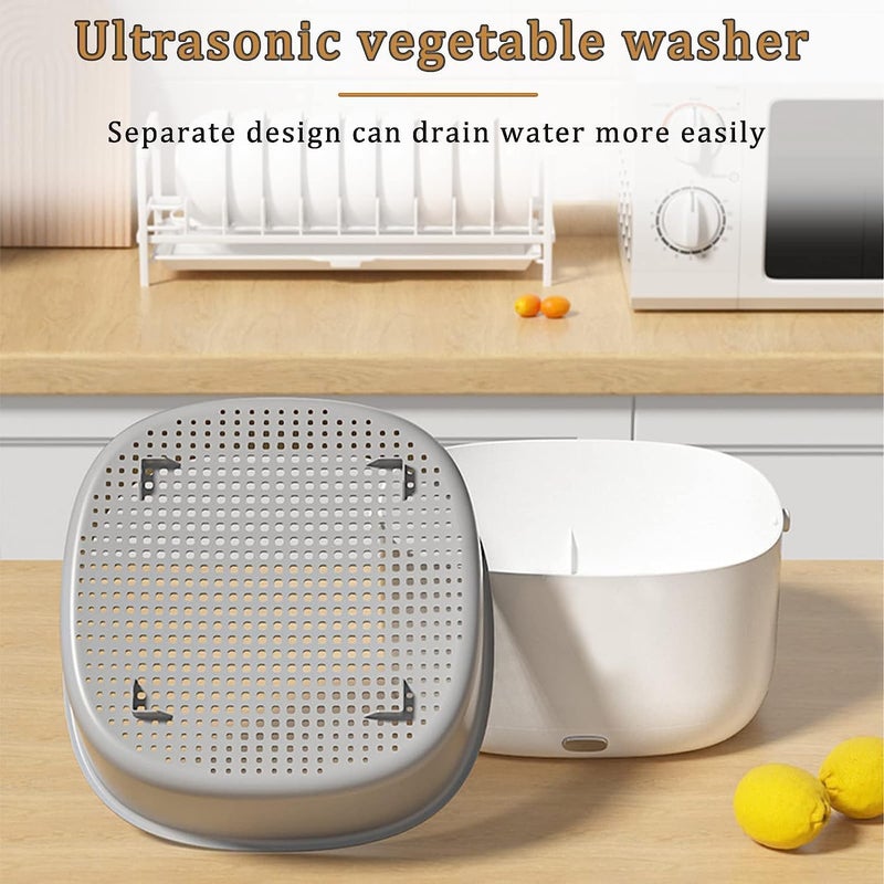 Azelf Ultrasonic Vegetable and Fruits Washing Basket Fruit Vegetable Washing Machine Waterproof Basket Food Cleaner Vegetable Washer - Image 4