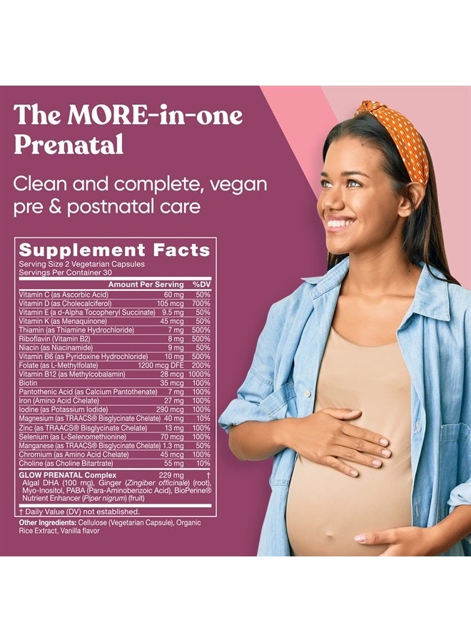 Eu Natural Glow Prenatal Vitamins for Women – Healthy Pregnancy and Fetal Development – Vitamins with Folic Acid, DHA and 25 Vital Nutrients For Baby's Growth & A Comfortable Pregnancy – 60 Nourishing Capsules - Image 2