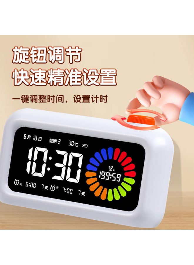 Compas Student Color Screen Visual Timer Alarm Clock, Children's Time Management Tool, Countdown Self-discipline Reminder, Exam And Postgraduate Entrance Exam, 4-color Zoned Stationery, White Birthday New Year Gift - Image 4