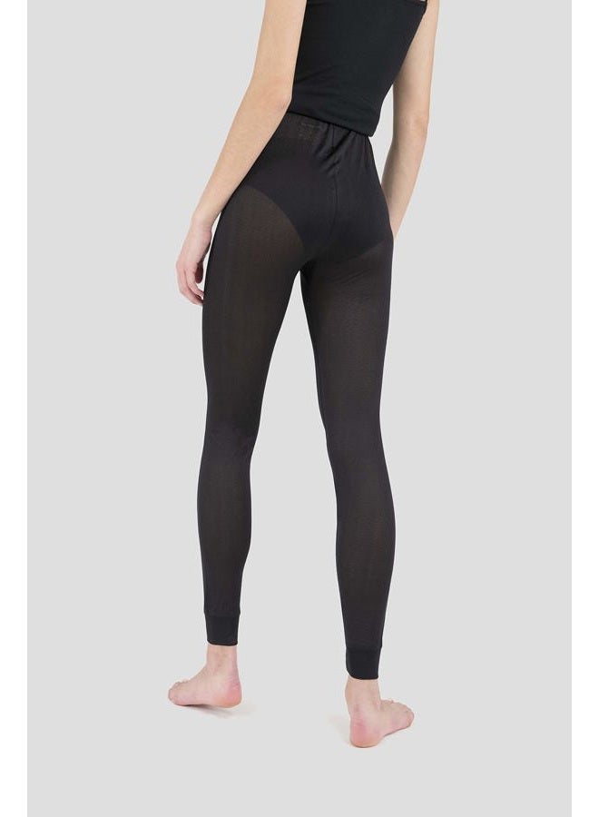 Terramar Women's Thermasilk Pointelle Pant (Black, X-Small) - Image 3