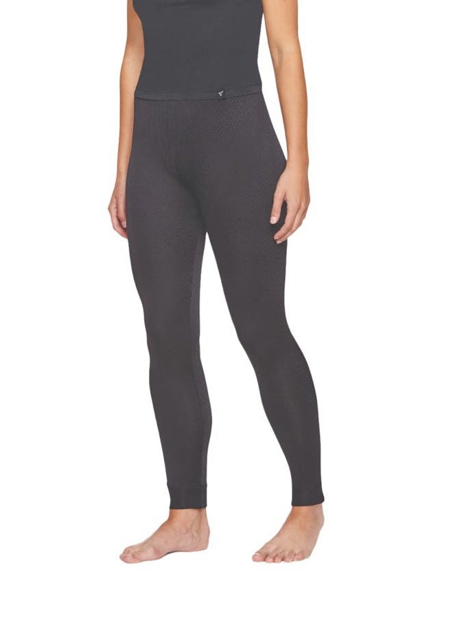 Terramar Women's Thermasilk Pointelle Pant (Black, X-Small) - Image 1