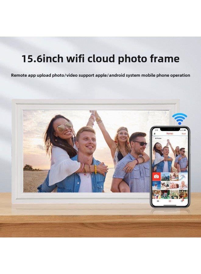 15.6 Cunyun Photo Frame WiFi Connection Mobile Phone Upload Picture Video Electronic Album Touch Screen Frameo Smart-Color:all White - Image 2