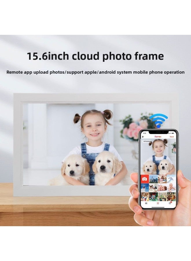15.6 Cunyun Photo Frame WiFi Connection Mobile Phone Upload Picture Video Electronic Album Touch Screen Frameo Smart-Color:all White - Image 3