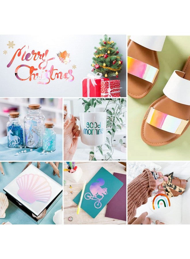 HTVRONT Holographic Vinyl - 12 Sheets 12 "x12 Holographic Permanent Vinyl for Cricut - Easy to Weed & Transfer Iridescent Craft Adhesive Vinyl Sheets - Image 2