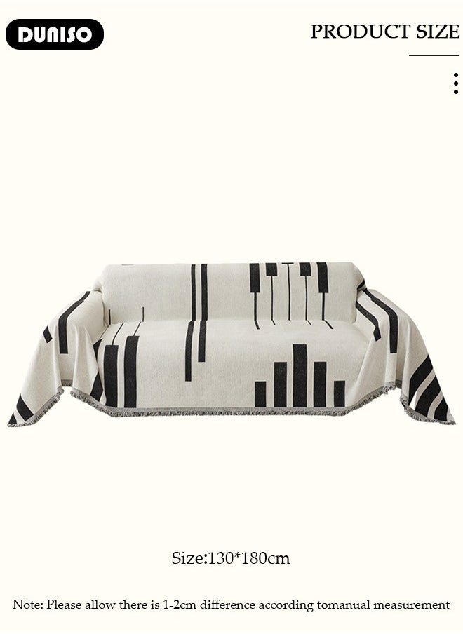 DUNISO 3 Cushion Sofa Cover, Washable Sofa Throw Blanket, Versatile Double Side Sofa Silpcover for All Seasons Oversize Couch Cover, Pet Couch Covers for Sofa L-Shape U-Shaped Woven Throw Blanket with Tassels  - Image 4