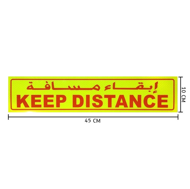 Yuwell 2 Pcs Vehicle Sticker Keep Distance Sticker Highly Reflective Self Adhesive Stickers Waterproof UV Resistant Vinyl Sticker 45X10CM - Image 3