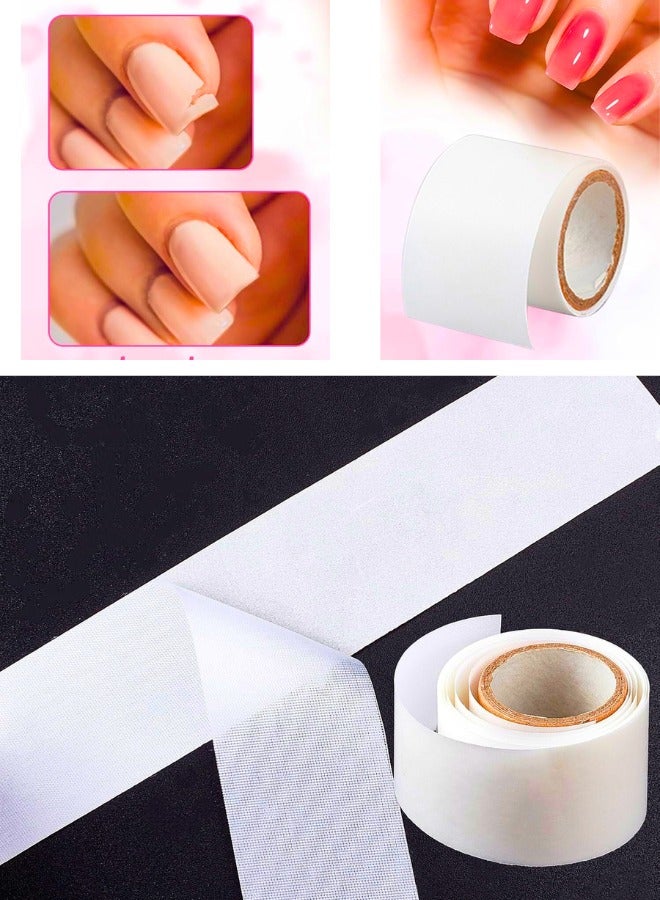 Chase Up Self Adhesive Silk Nail Wrap, 3 Rolls Nail Art Extension Fiberglass Stickers, Easy Trimerable Nail Tips Repair Tape, Adhesive Nails Design Tips for Forms - Image 3