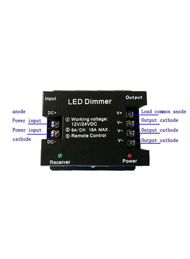 Dimmer Switch, DC 12V-24V 18A PWM LED Light Strip Dimmer with Dimmable Slide Remote Control, Adjust Brightness Dimmer Light Switch